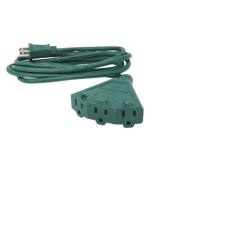 Woods 8' Outdoor Extension Cord with Power Block Green