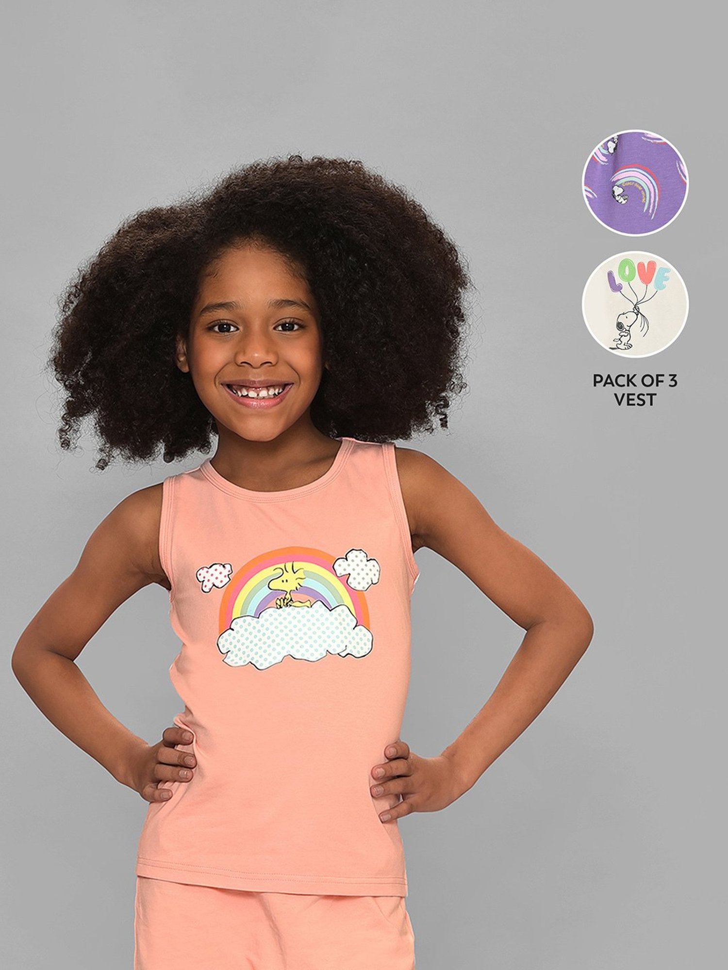 MiArcus Kids Multicolor Printed Camisole (Pack Of 3)