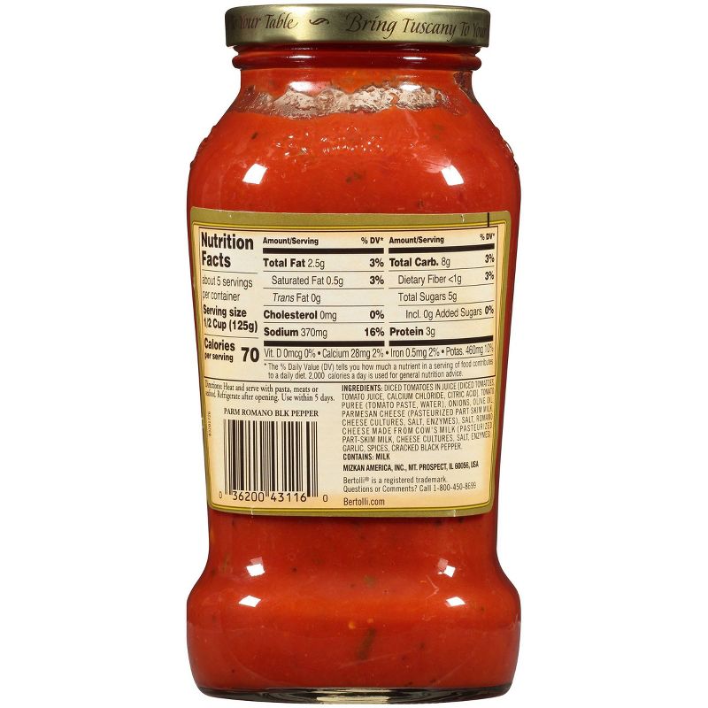 Bertolli Parmesan Romano Cracked Pepper Pasta Sauce 24oz