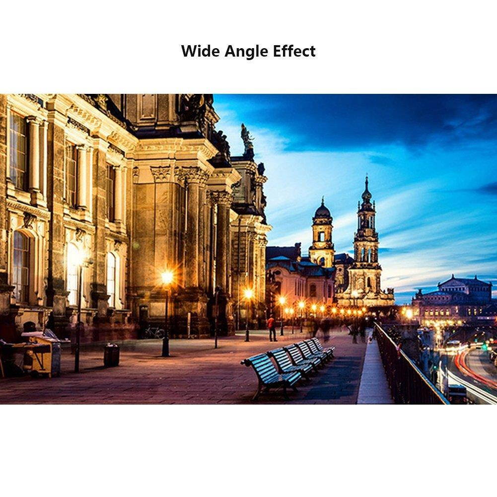 EIGIIS 4 In 1 Cell Phone Lens With Beauty 8 LED Flash Light 205&deg;Fisheye Lens 15X Macro Lens 0.62X Wide Angle Lens For Most Smartphones (Rose Gold)