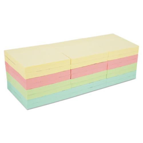 Universal Self-Stick Note Pads, 3" x 3", Pastel, 90-Sheet, 24/Pack
