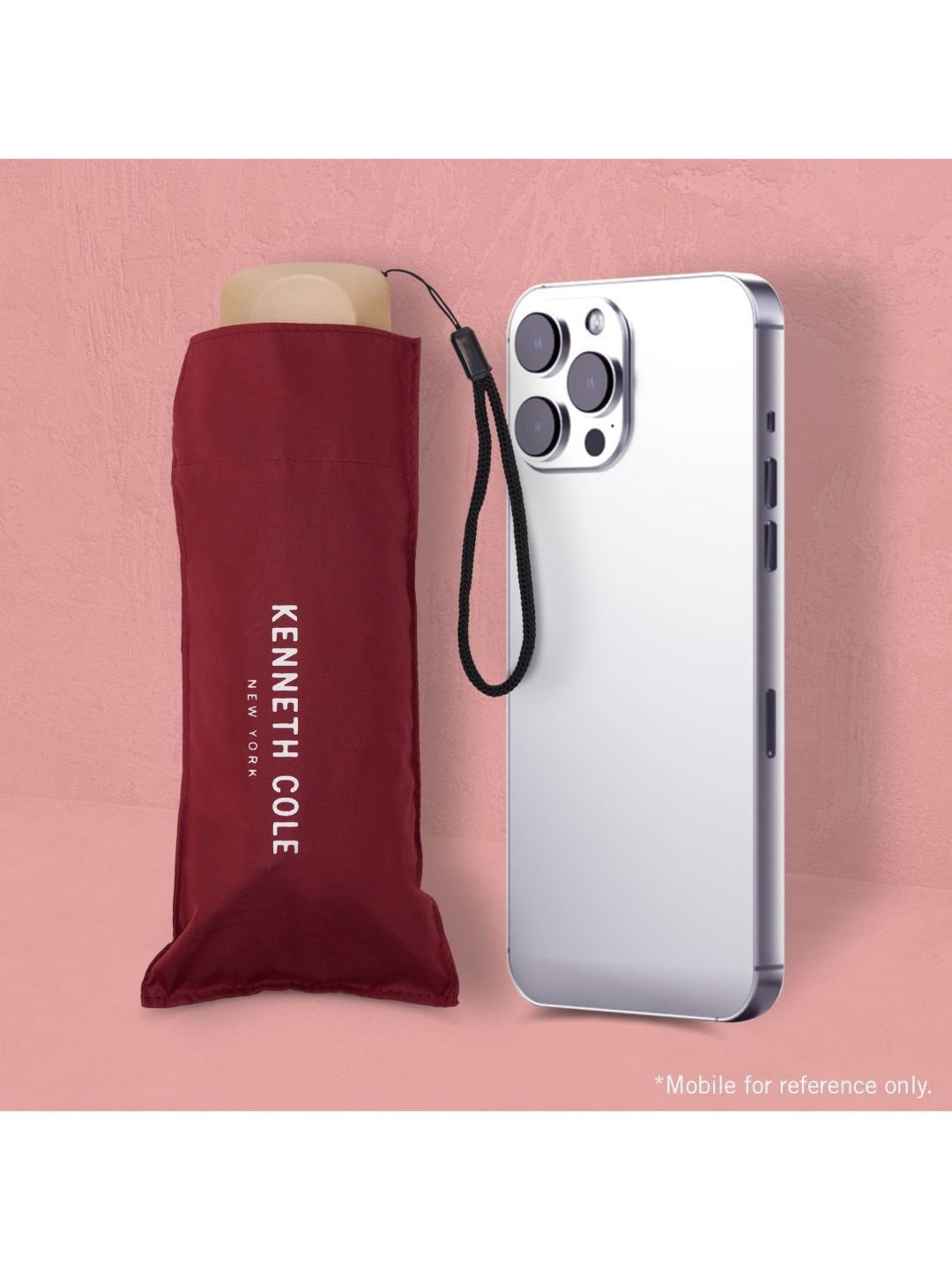 Kenneth Cole New York Mini 3 Fold UV Protection Red Umbrella