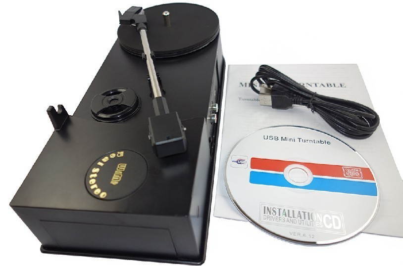 EC008B USB Portable Mini Phonograph Turntable Vinyl Audio Player Support Turntable Convert LP Record to CD MP3