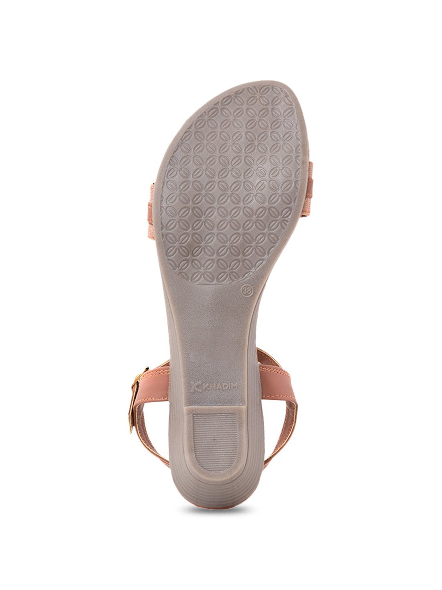 Sharon by Khadims Women's Pink Ankle Strap Wedges