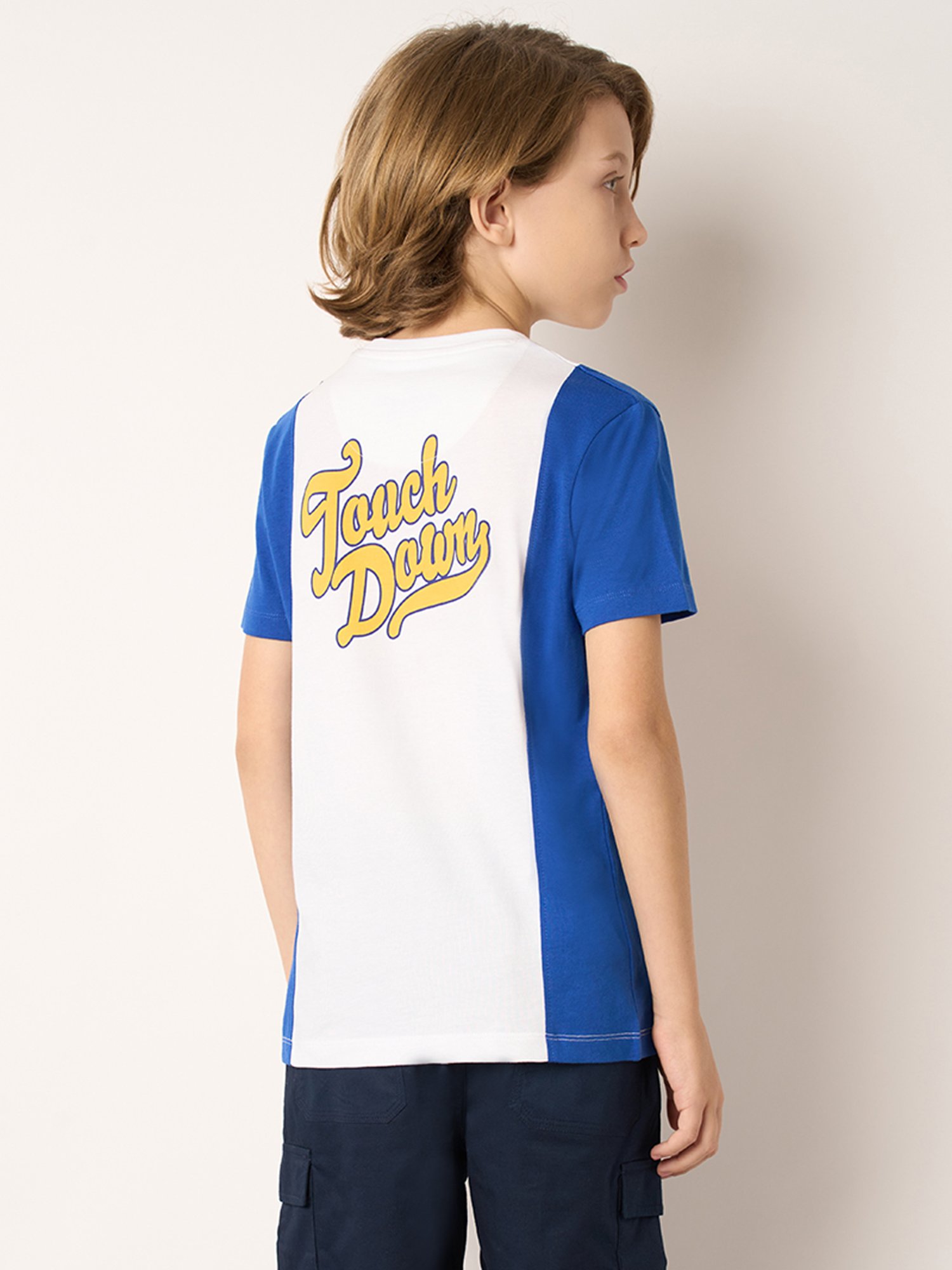 Jack & Jones Junior White & Blue Color Block T-Shirt