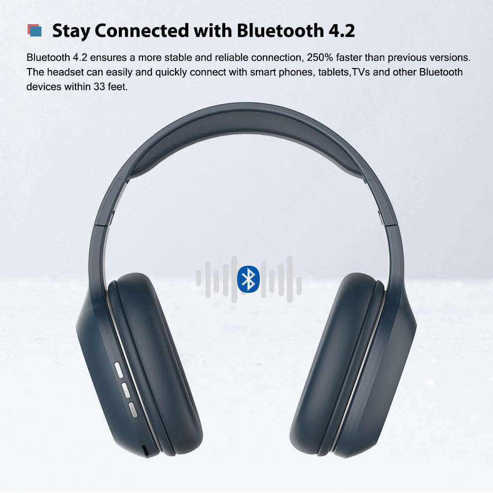 Ausdom M09 Wireless Headphones Bluetooth 4.2 Headset Foldable Deep Bass Bluetooth Headphone for iPhone Xiaomi Support TF Card