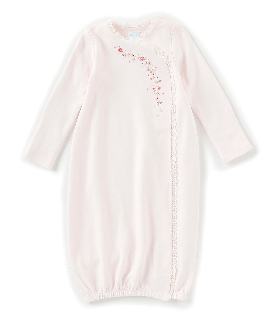 Edgehill Collection Baby Girls Newborn-6 Months Floral-Embroidered Gown