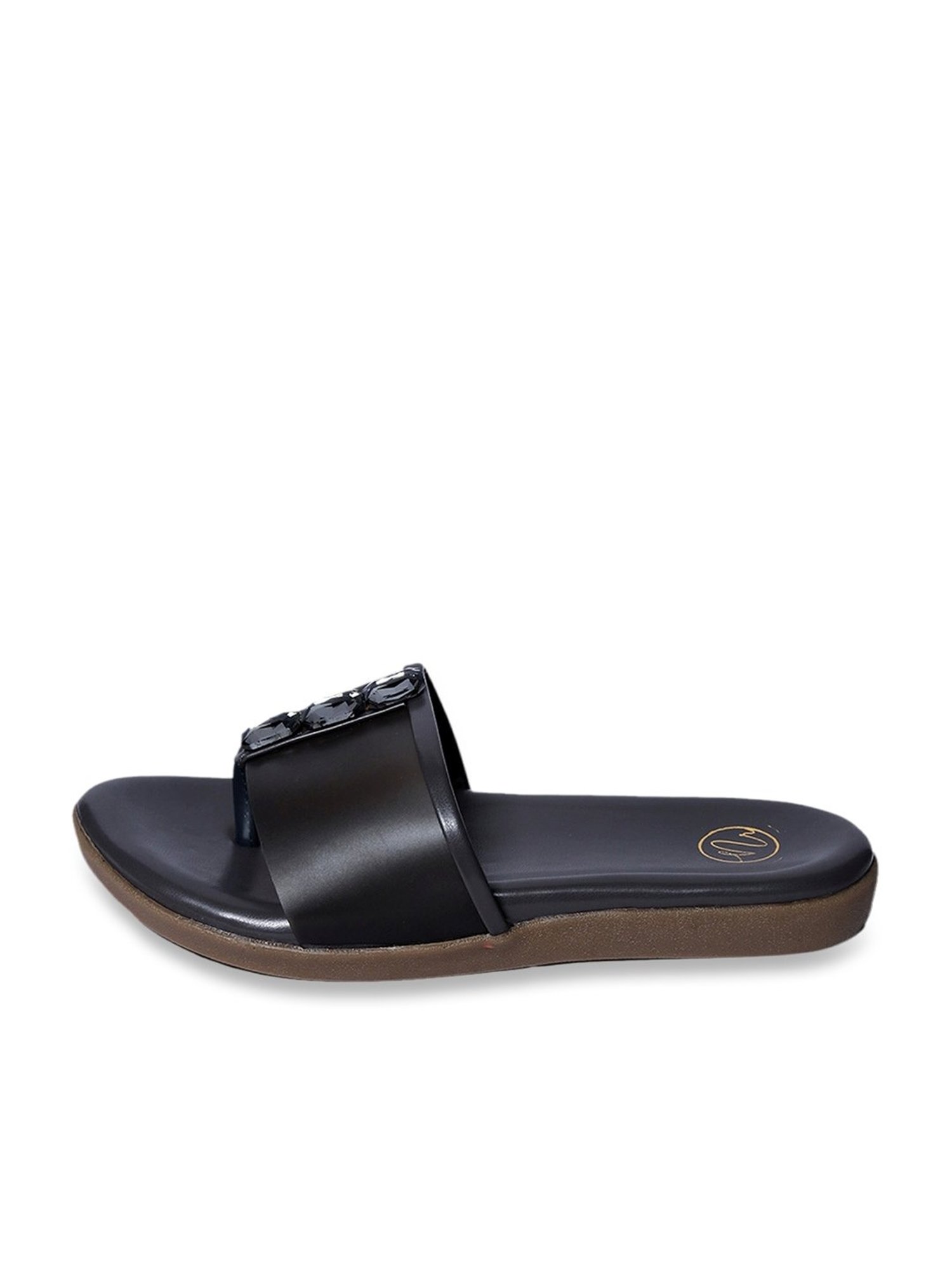 NR by Nidhi Rathi Women's Black Thong Sandals