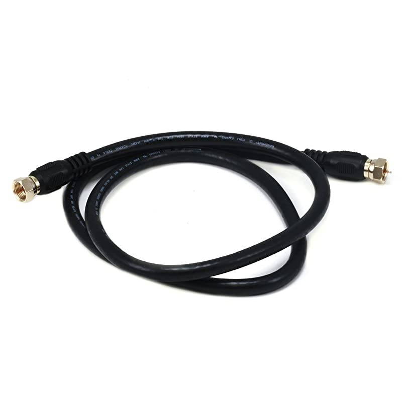 103030 75 Ohm Quad Shielded CL2 FType Coaxial RF CableBlack