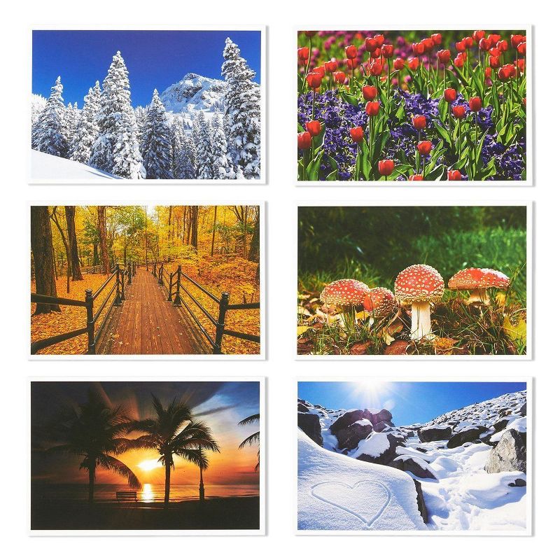 40 Pack Postcard Four Seasons Fall Autumn Winter Summer Spring Theme Self Mailer