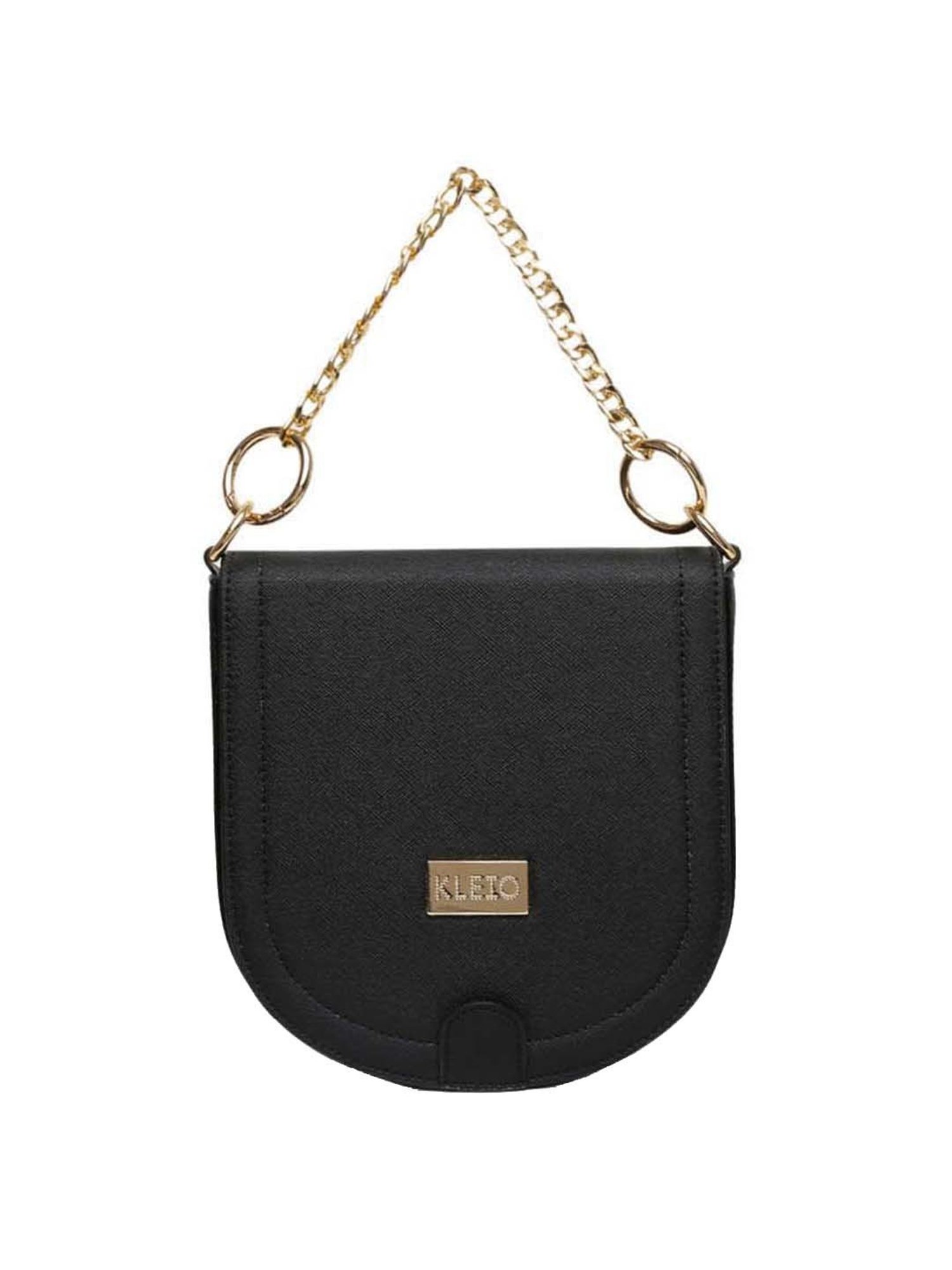 KLEIO Black Solid Small Sling Handbag