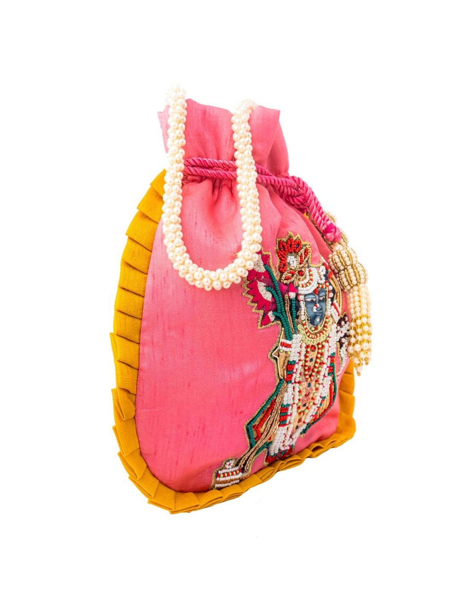 NR by Nidhi Rathi Pink Embellished Potli