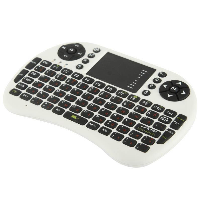 UKB-500-RF 2.4GHz Mini Wireless Keyboard Mouse Combo with Touchpad & USB Receiver, English Keyboard / Russian Keyboard(White)