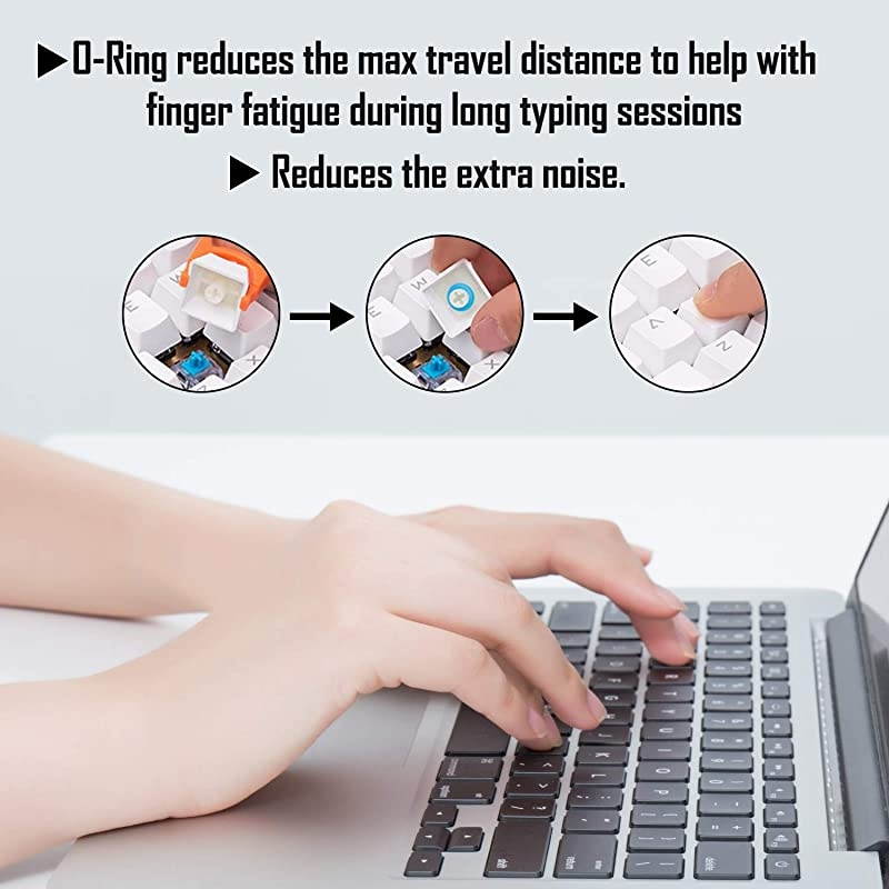 150Pcs Mechanical Keyboard Silicone ORing UltraQuiet Switch Dampener for Cherry MX Key Switch Keyboards Dampers