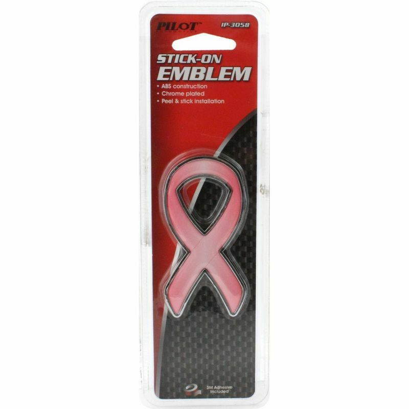 Pink Ribbon Breast Cancer Awareness Chrome Car Auto Truck Emblem Made in the USA