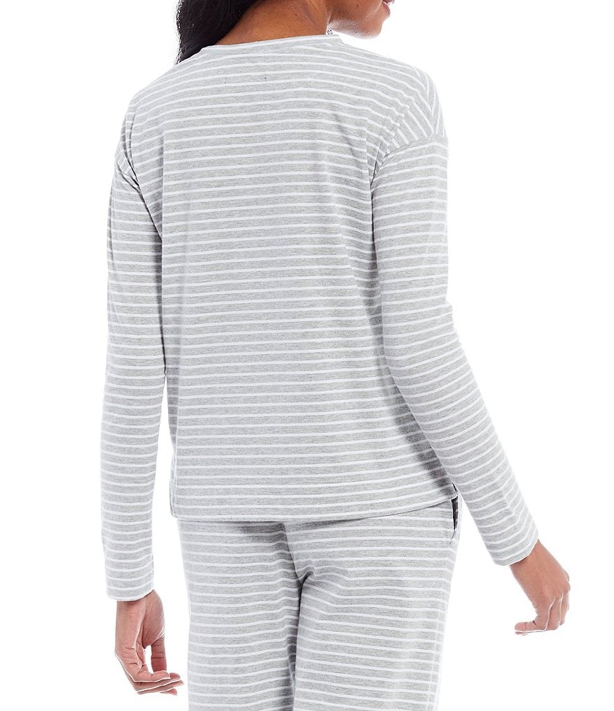 Lauren Ralph Lauren Pique Striped Coordinating Long Sleeve Top