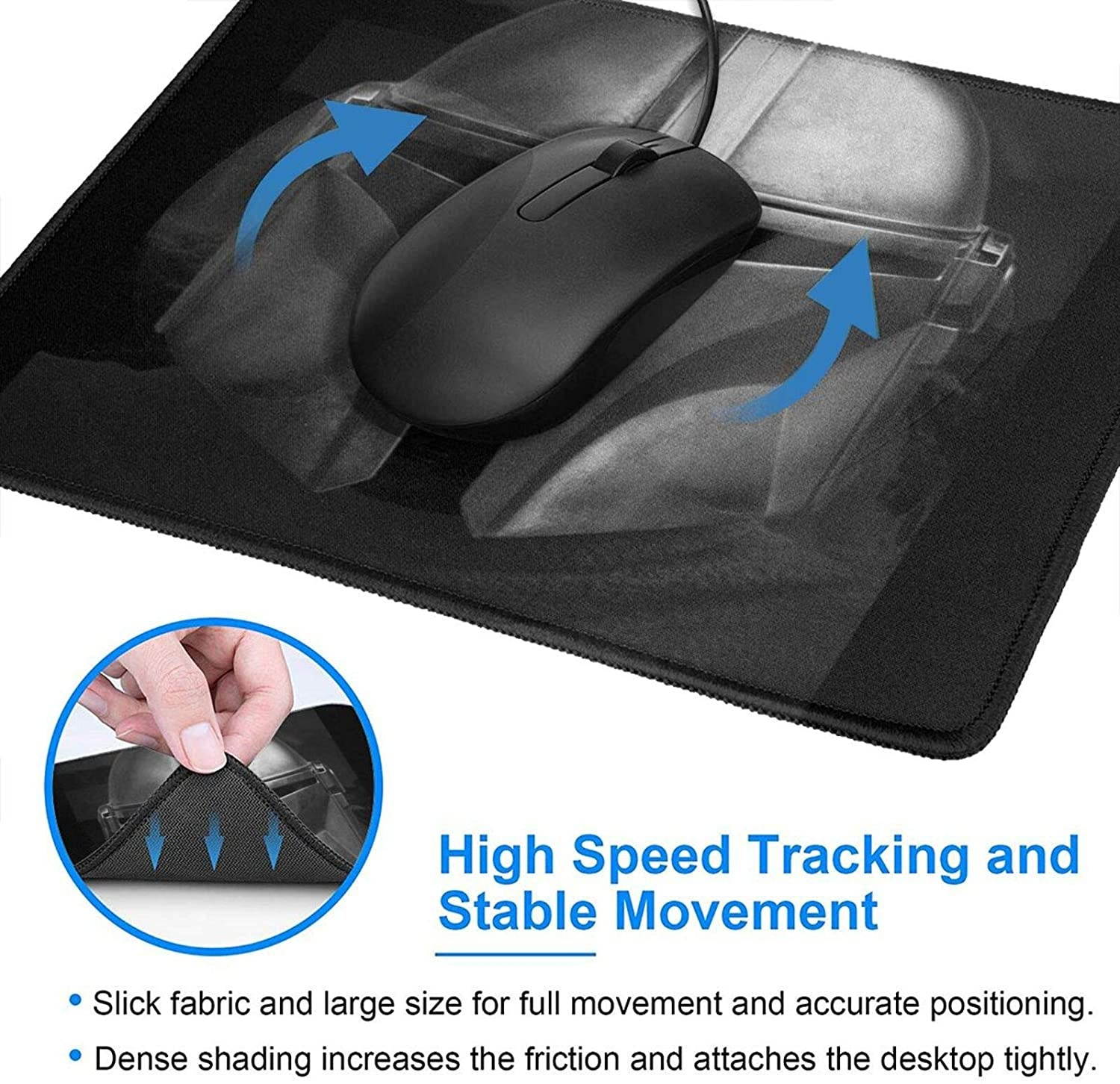 ISWOHJzzz The Mandalorian Polyester Rubber Bottom Mouse pad,Mouse pad with Stitched Edges,Suitable for Computers,laptops and Offices 7 x 8.6 in