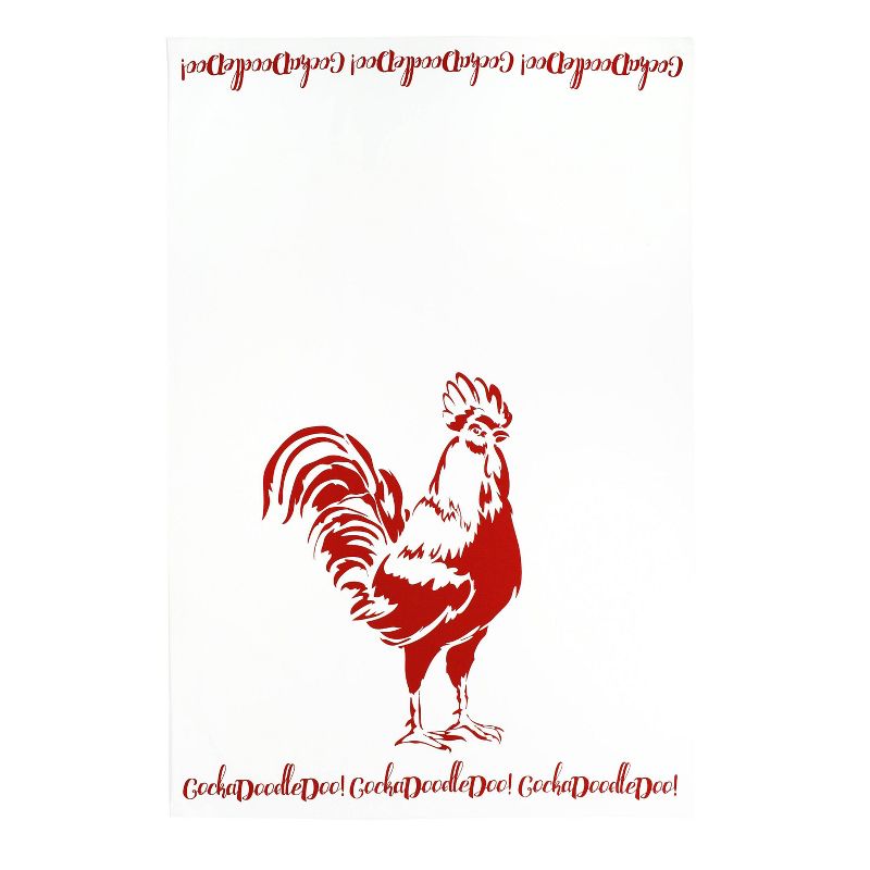 2pk Rooster Kitchen Towels Red - MU Kitchen
