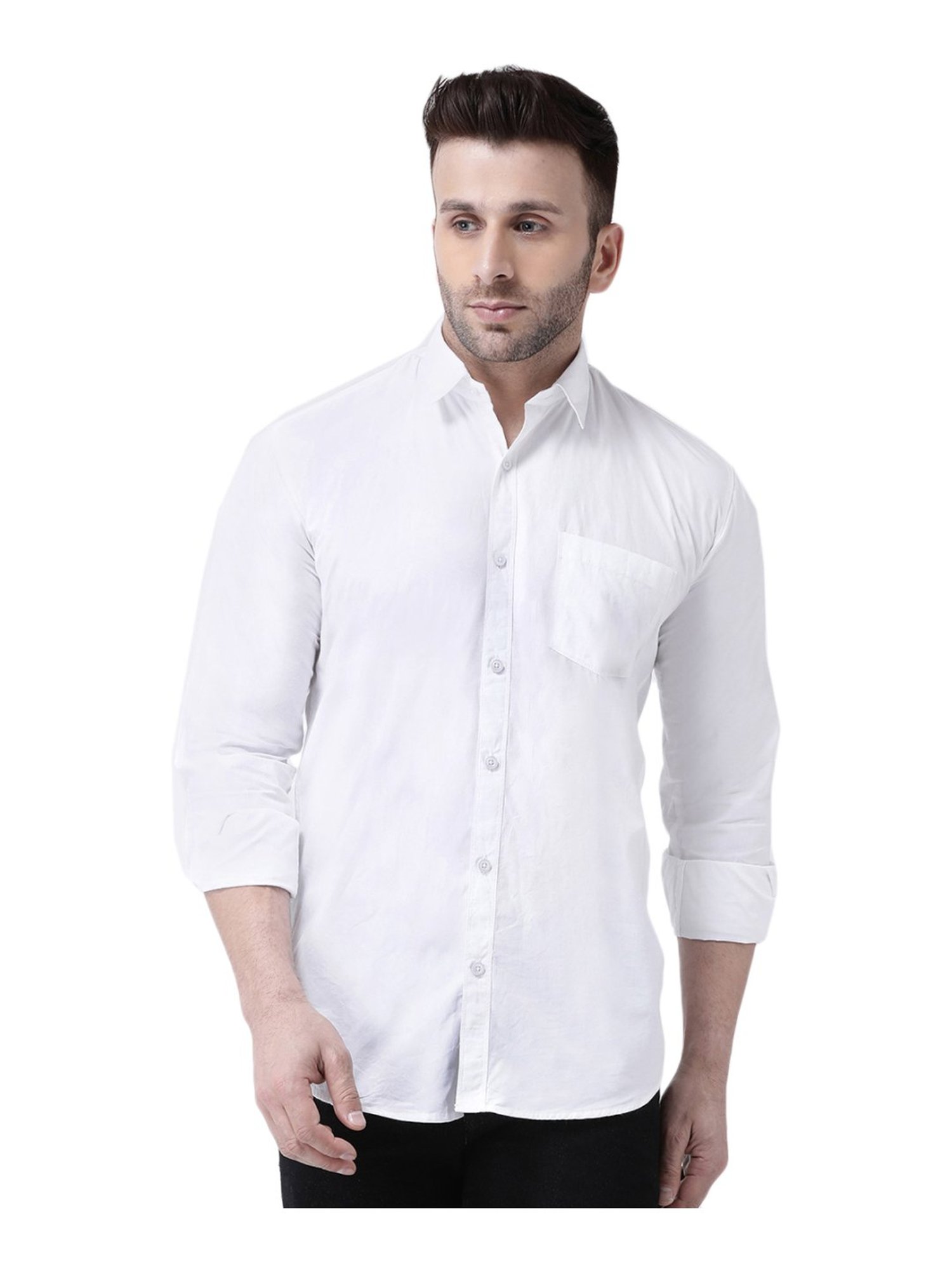 Hang Up White Cotton Slim Fit Shirt