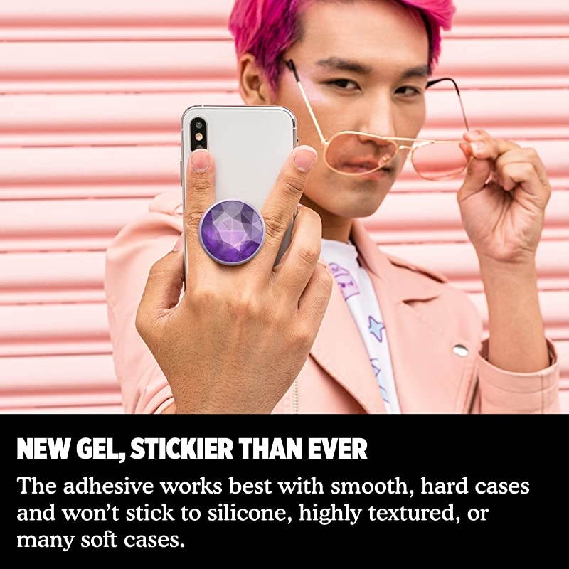 PopGrip Expanding Stand and Grip with Swappable Top Disco Crystal Orchid