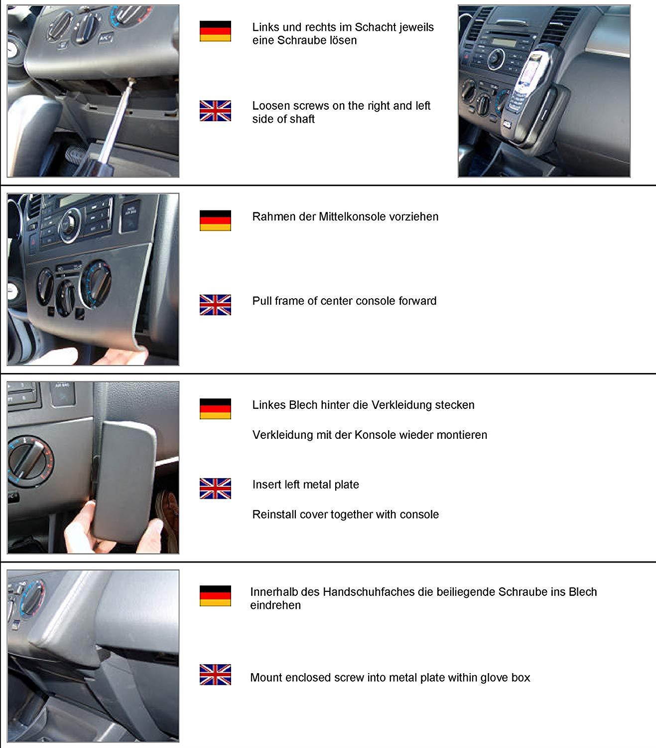 KUDA 081895 Leather Mount Black Compatible with Nissan Versa (2007-2011)