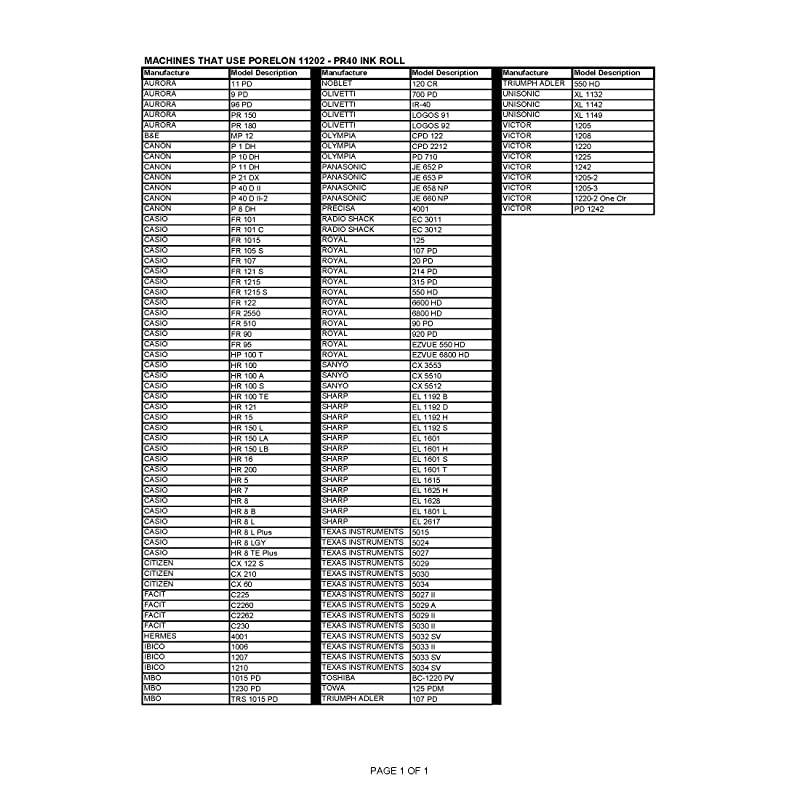11202 PR40 Calculator Ink Roll 1Pack