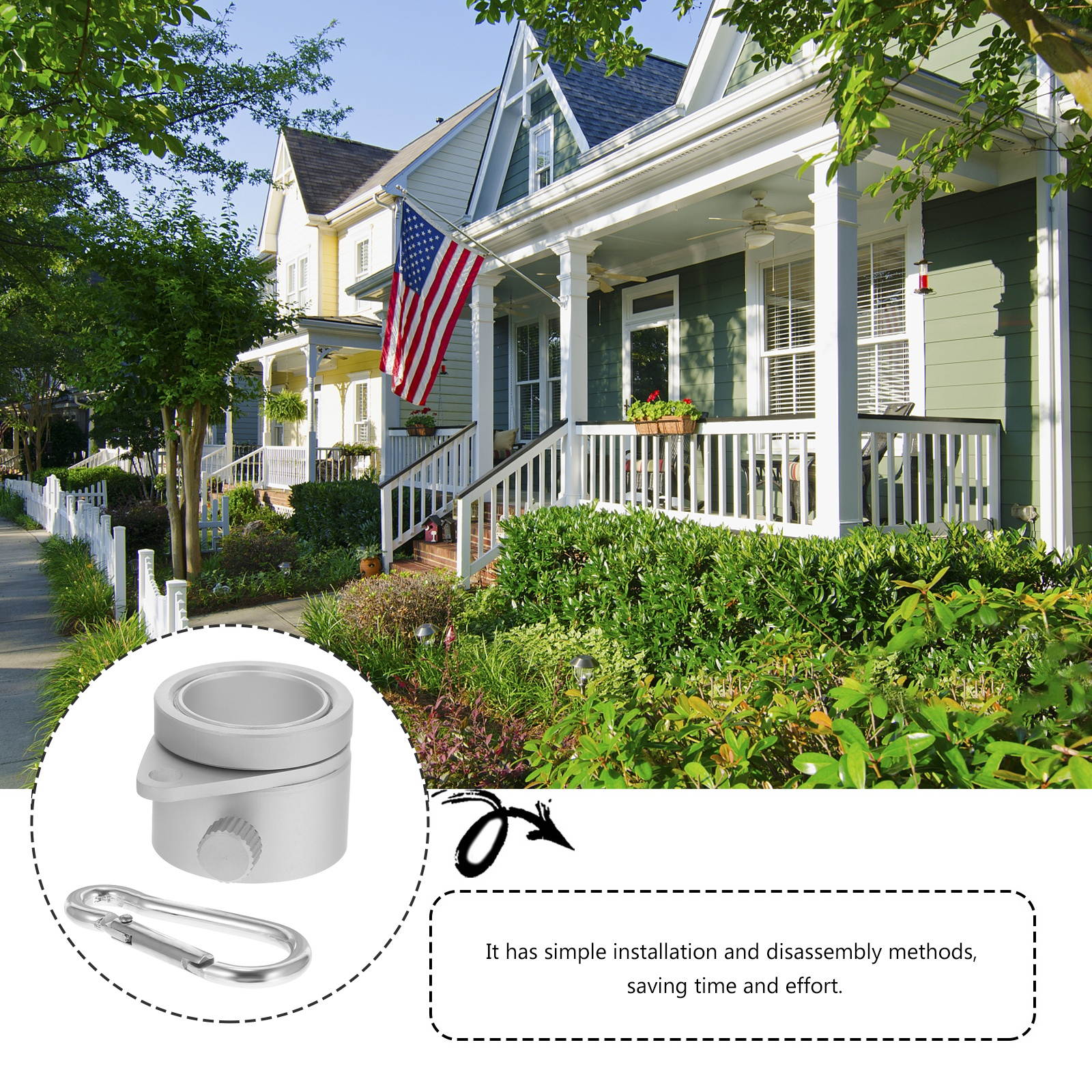 2Pcs Durable Useful Practical Flag Fasteners Flagpole Mounting Rings Flag Pole Parts