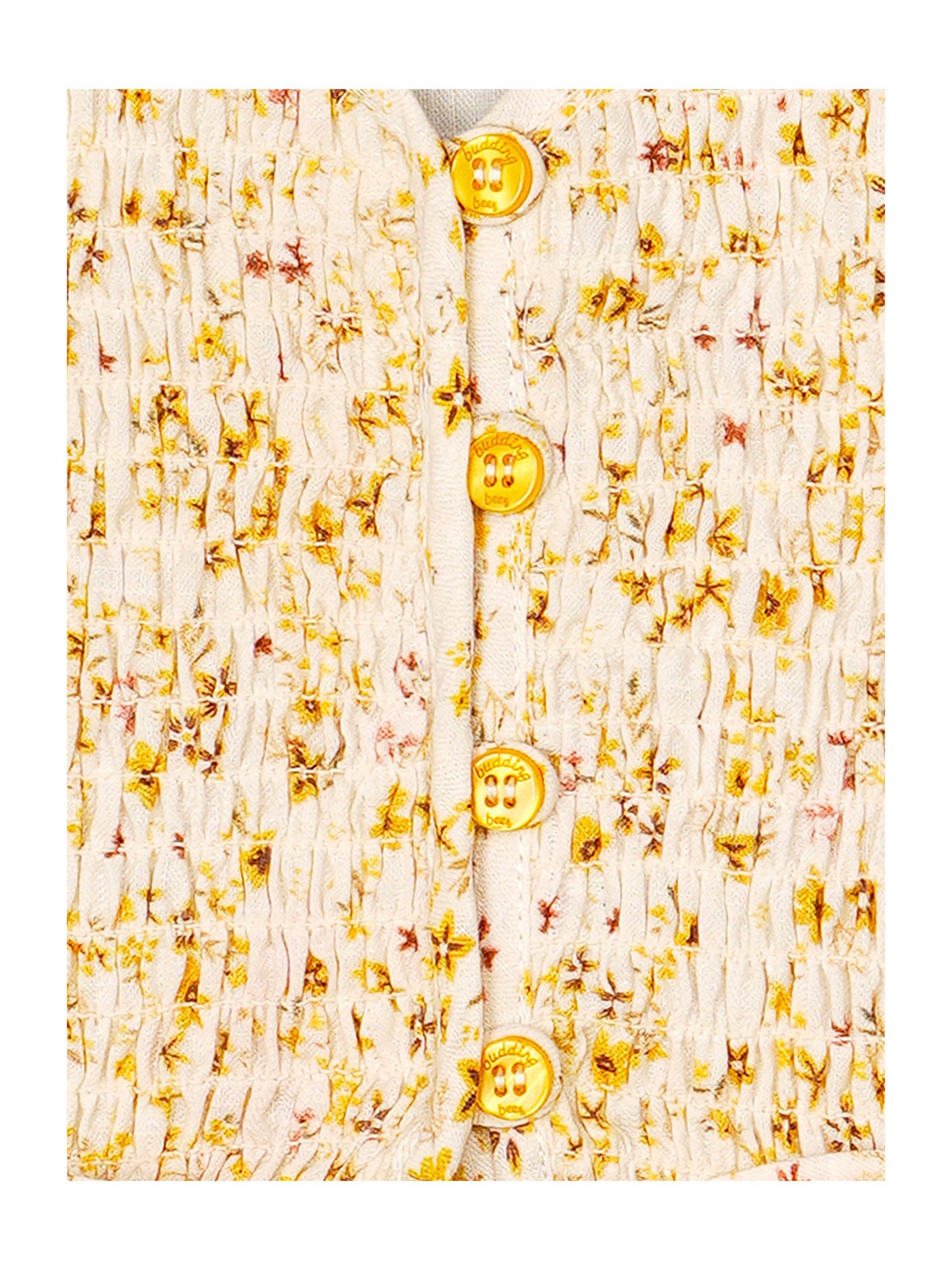 Budding Bees Kids Cream & Yellow Floral Print Top with Skirt