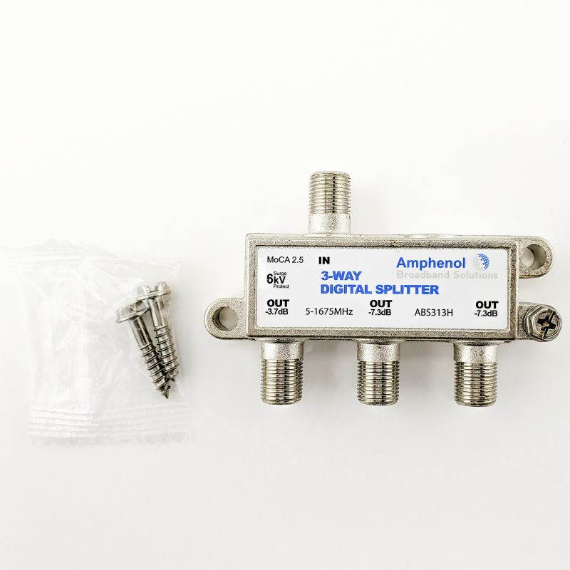 Amphenol 3-Way Digital Splitter MoCA 2.0 ABS313H