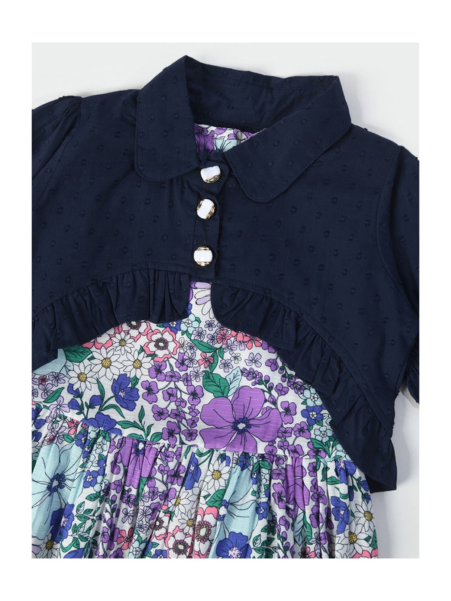 Bella Moda Kids Multicolor Floral Print Fit & Flare Dress with Jacket