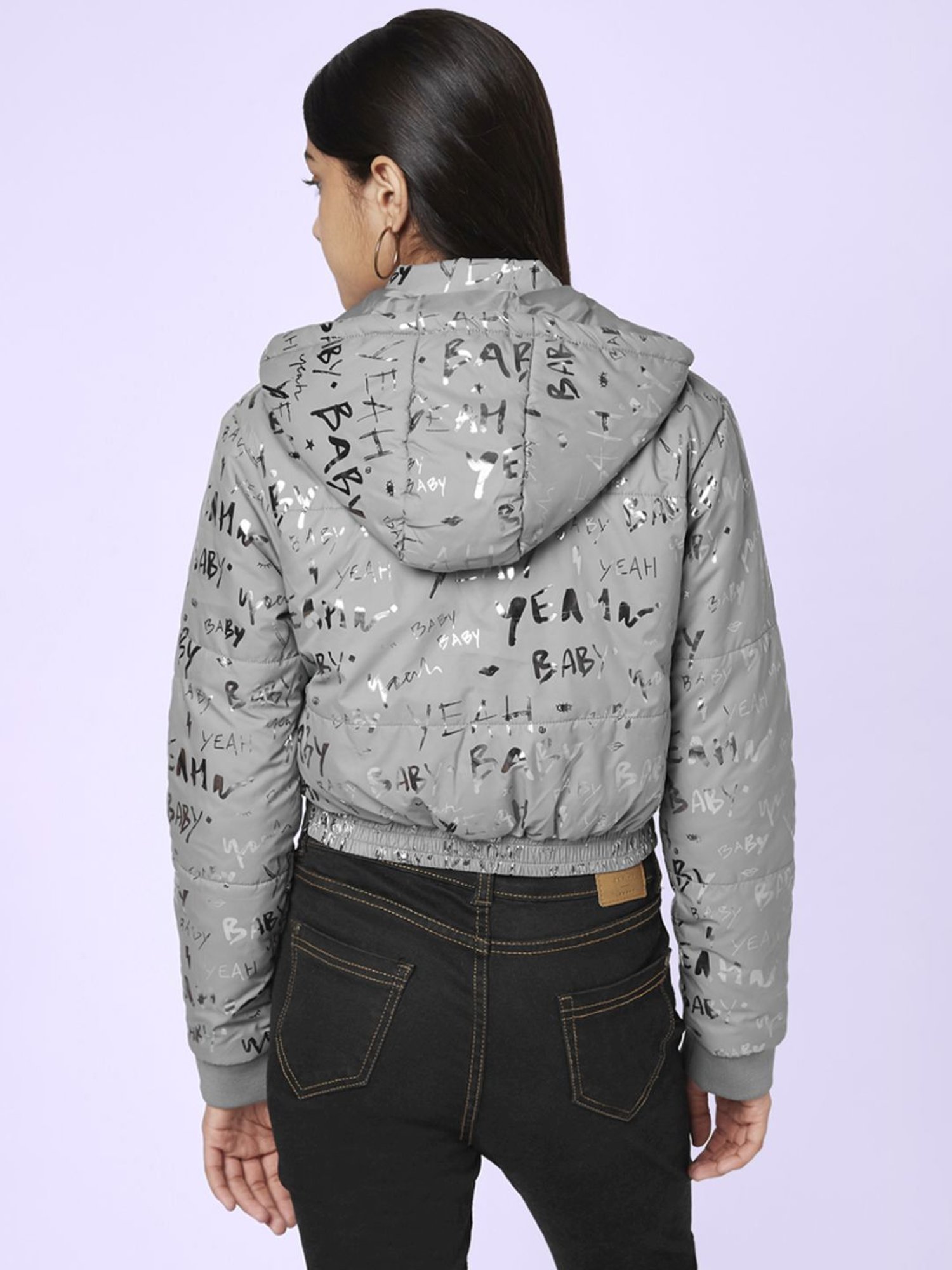 Coolsters by Pantaloons Kids Silver Printed Full Sleeves Jacket