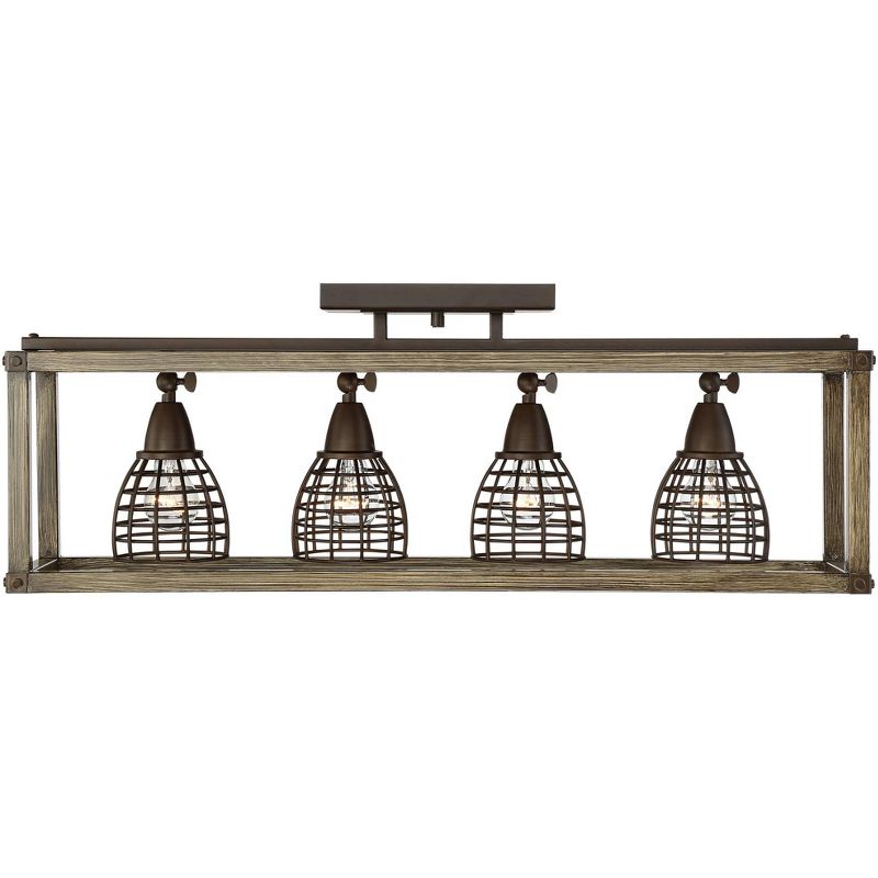 Pro Track Verdorn 4-Light Oiled Bronze with Wood Cage Track Fixture