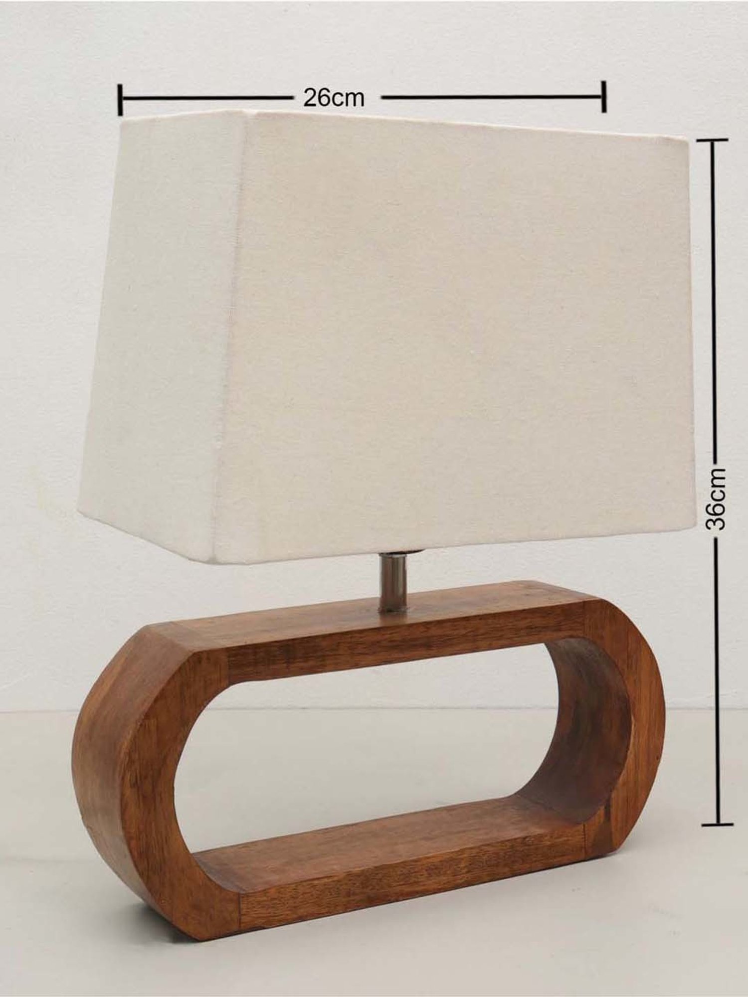 Homesake White & Brown Wood Bedside Desk Nightstand Table Lamp