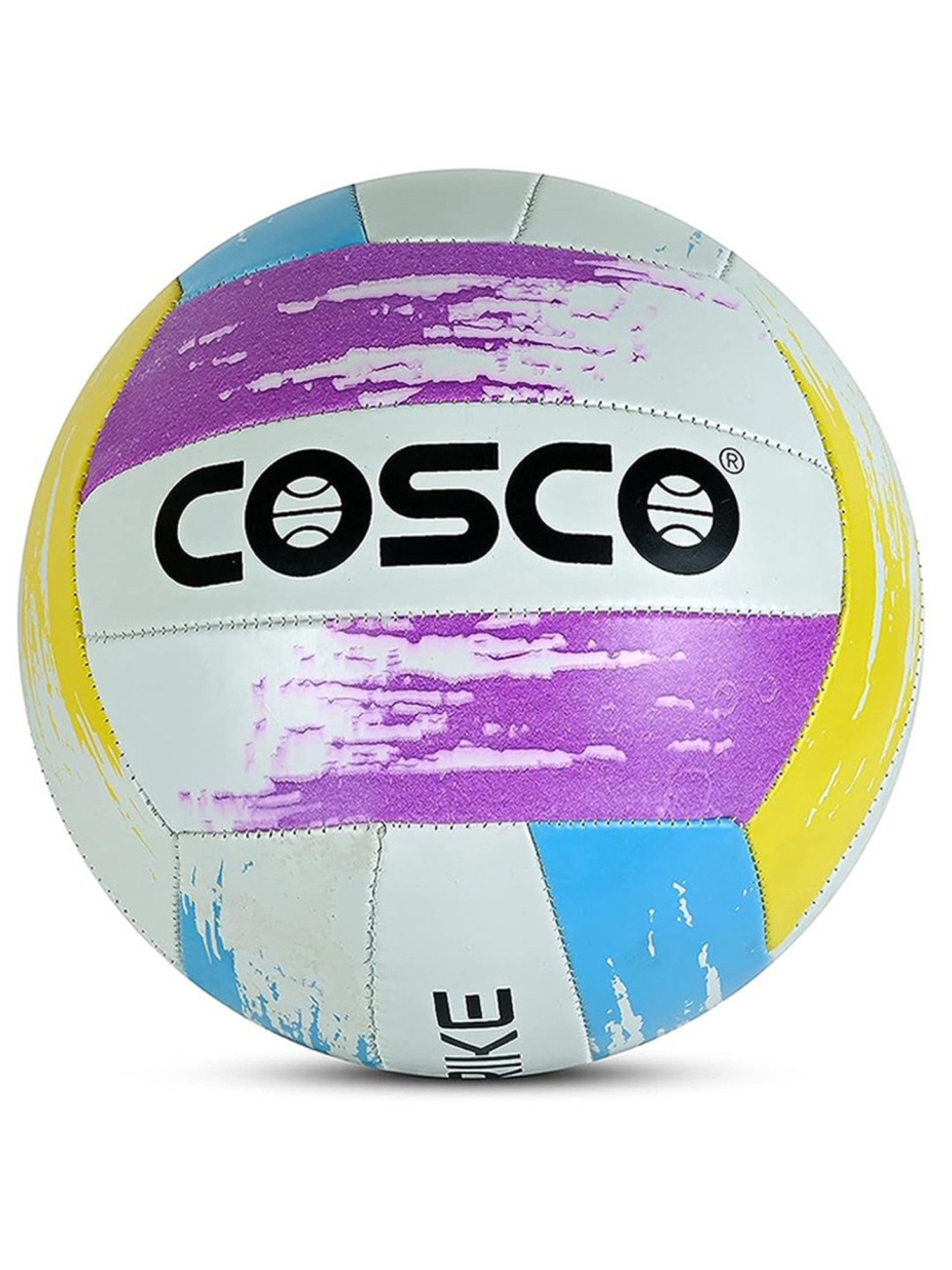 Cosco Strike Rubber Machine Stitched Volleyball (Multicolor) Size - 4