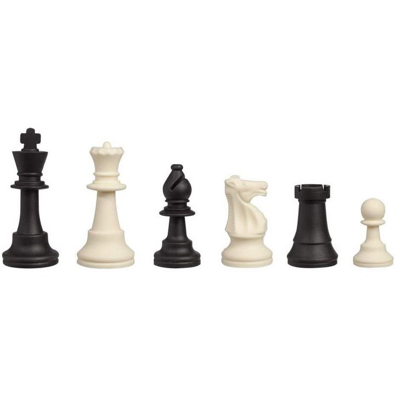 WE Games Silicone Staunton Tournament Chess Pieces - Black and Cream, 3.75 inch King