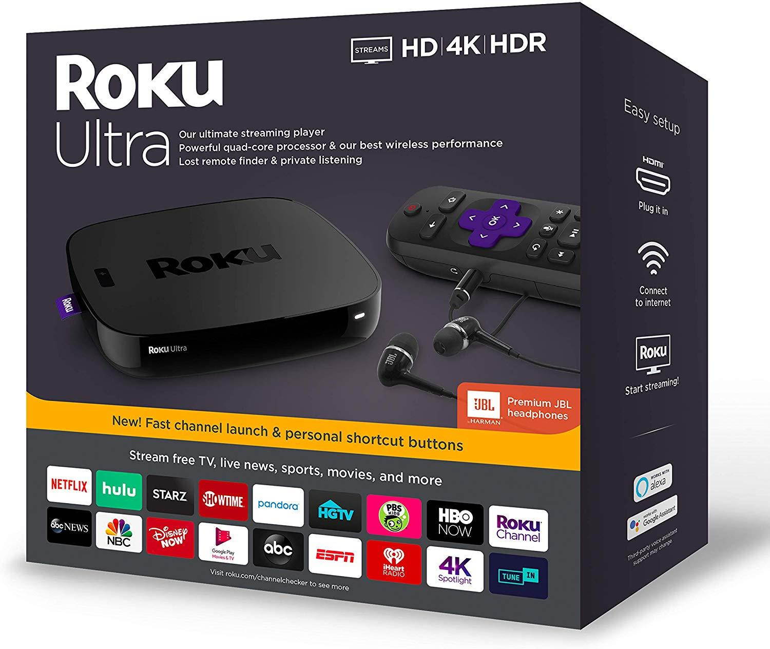 Roku 4670R Ultra | Streaming Media Player 4K/HD/HDR with Premium JBL Headphones 2019