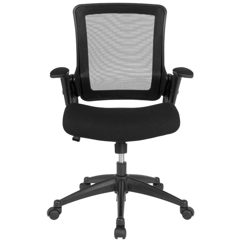Emma and Oliver Mid-Back Black Mesh Executive Molded Foam Seat Swivel Arm Office Chair