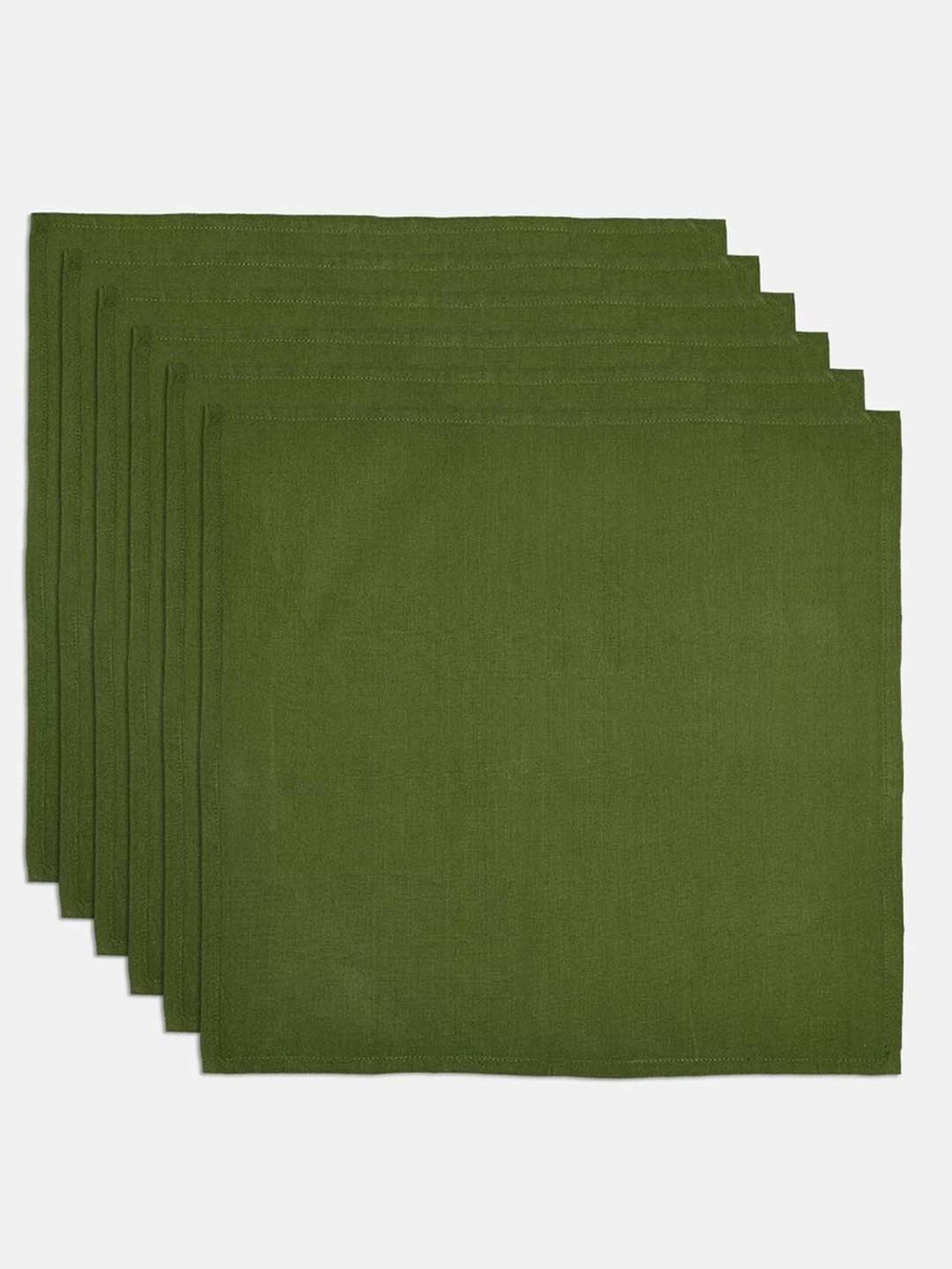 Fabindia Home Mysa Green Cotton 94 TC Napkins - Set of 6