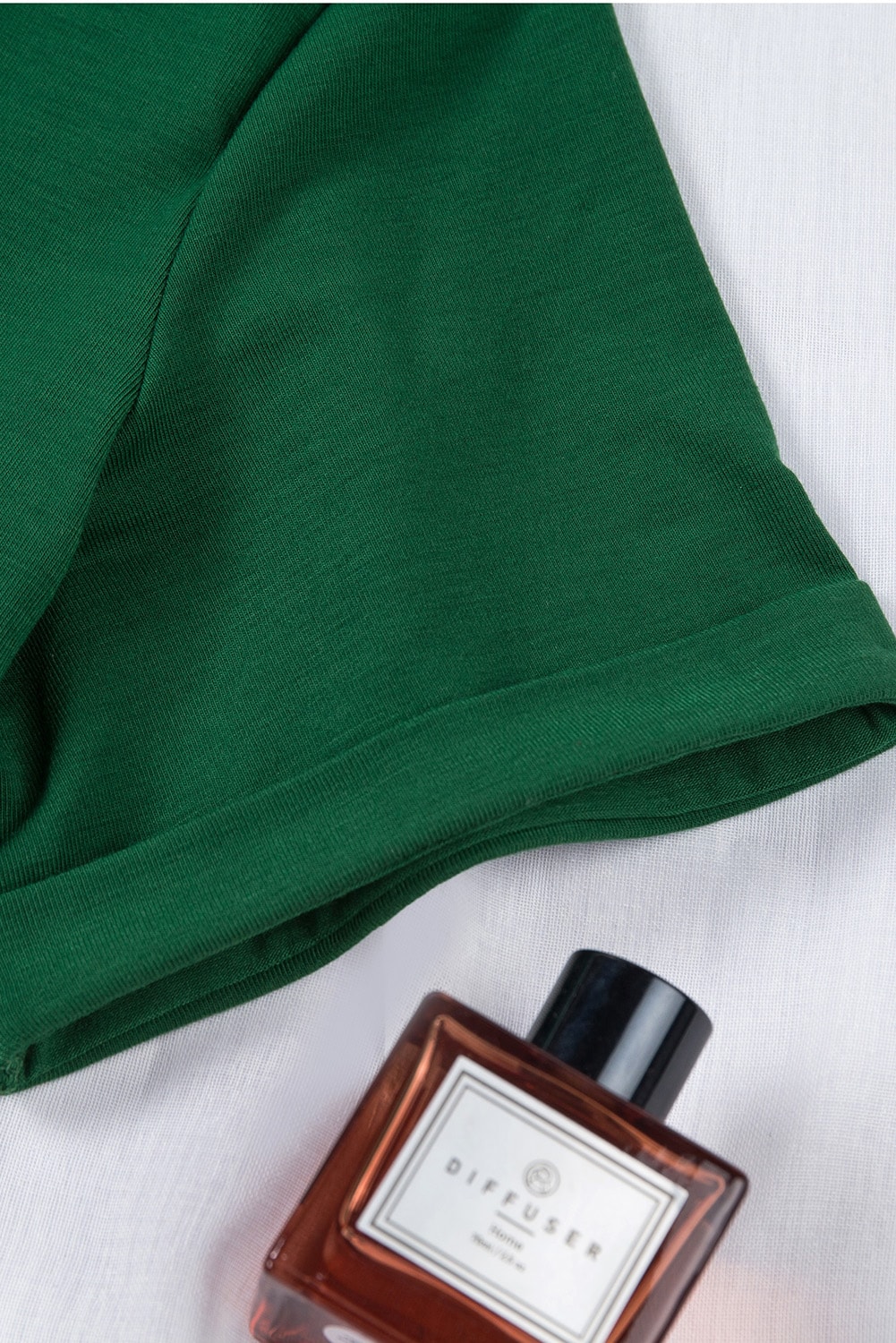 Blank T Shirt - Green Casual Solid Color Crew Neck Tee Customized