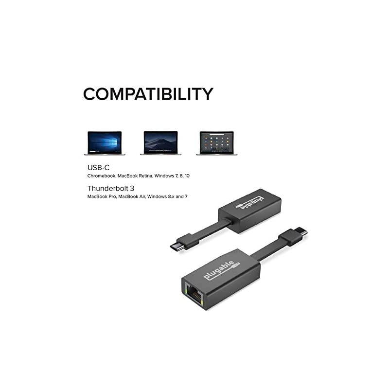 USB C to Ethernet Adapter Fast and Reliable Gigabit Speed Thunderbolt 3 to Ethernet Adapter Compatible with MacBook Pro Windows macOS and ChromeOS