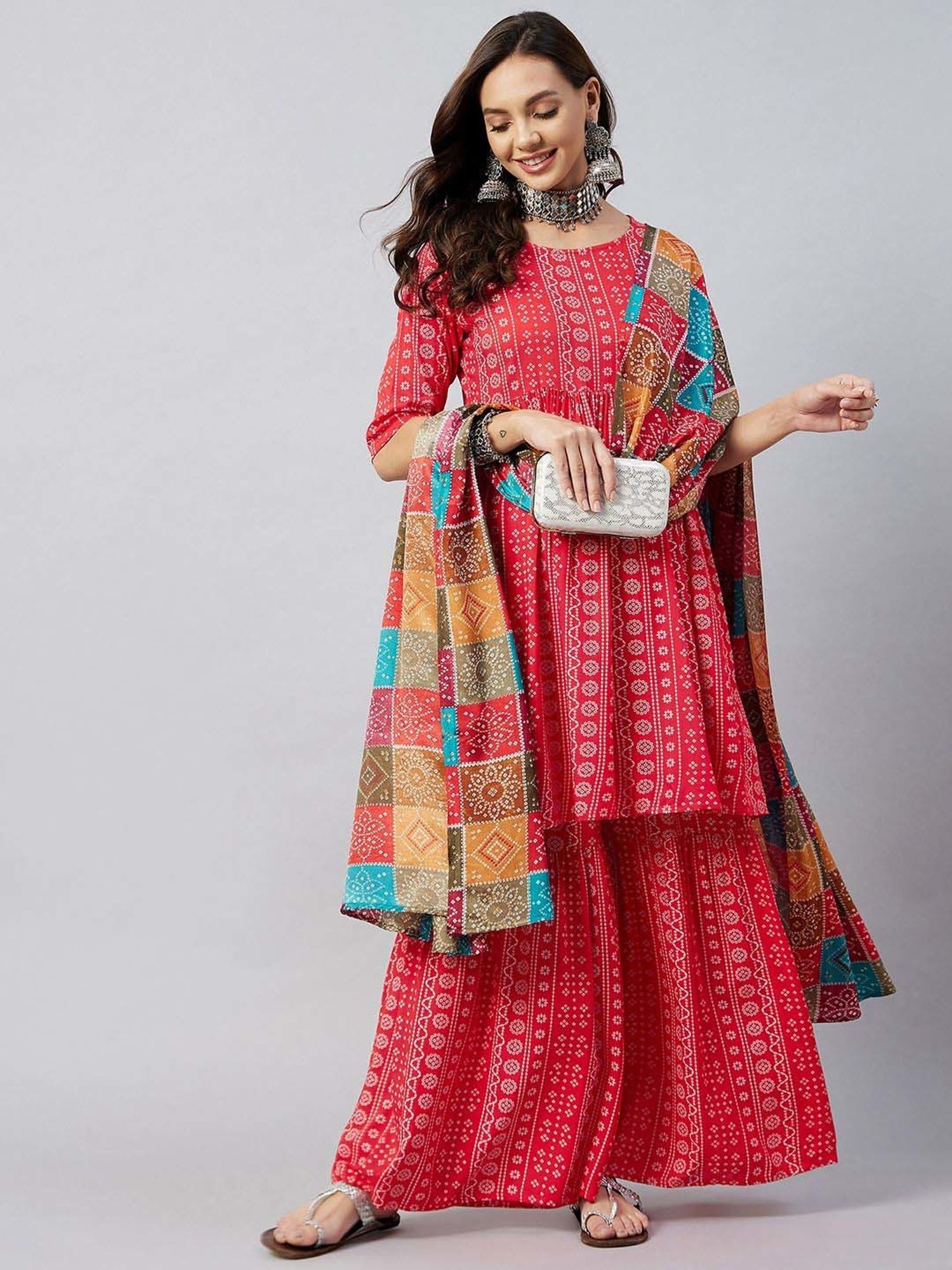 Inweave Multicolored Cotton Printed Dupatta