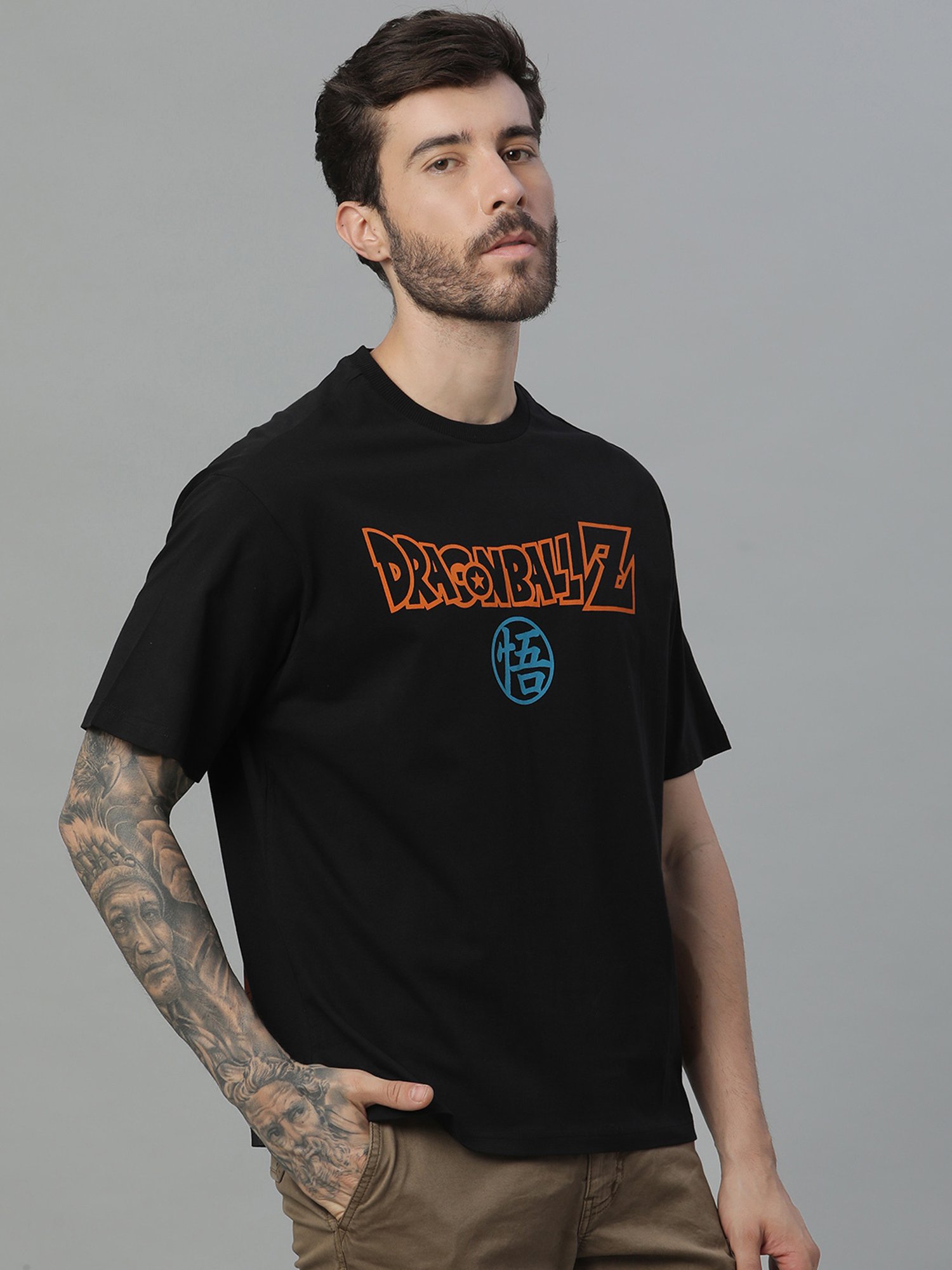 Free Authority Black Loose Fit Printed T-Shirt