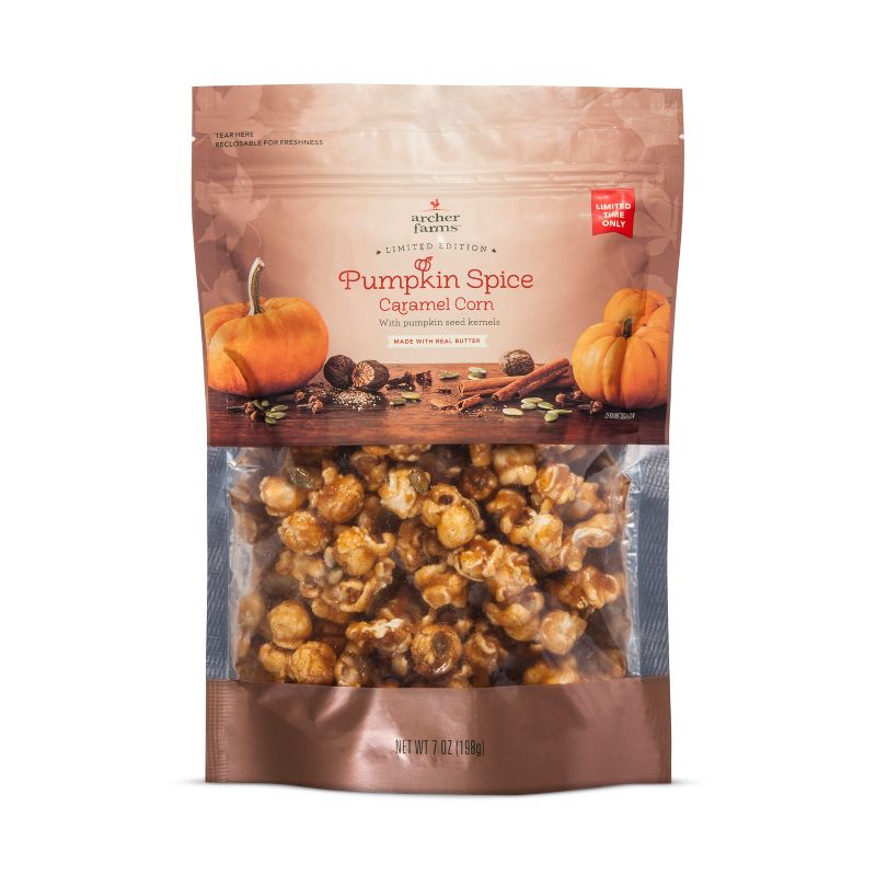 Pumpkin Spice Caramel Corn with Pumpkin Seed Kernels - 7oz - Archer Farms™