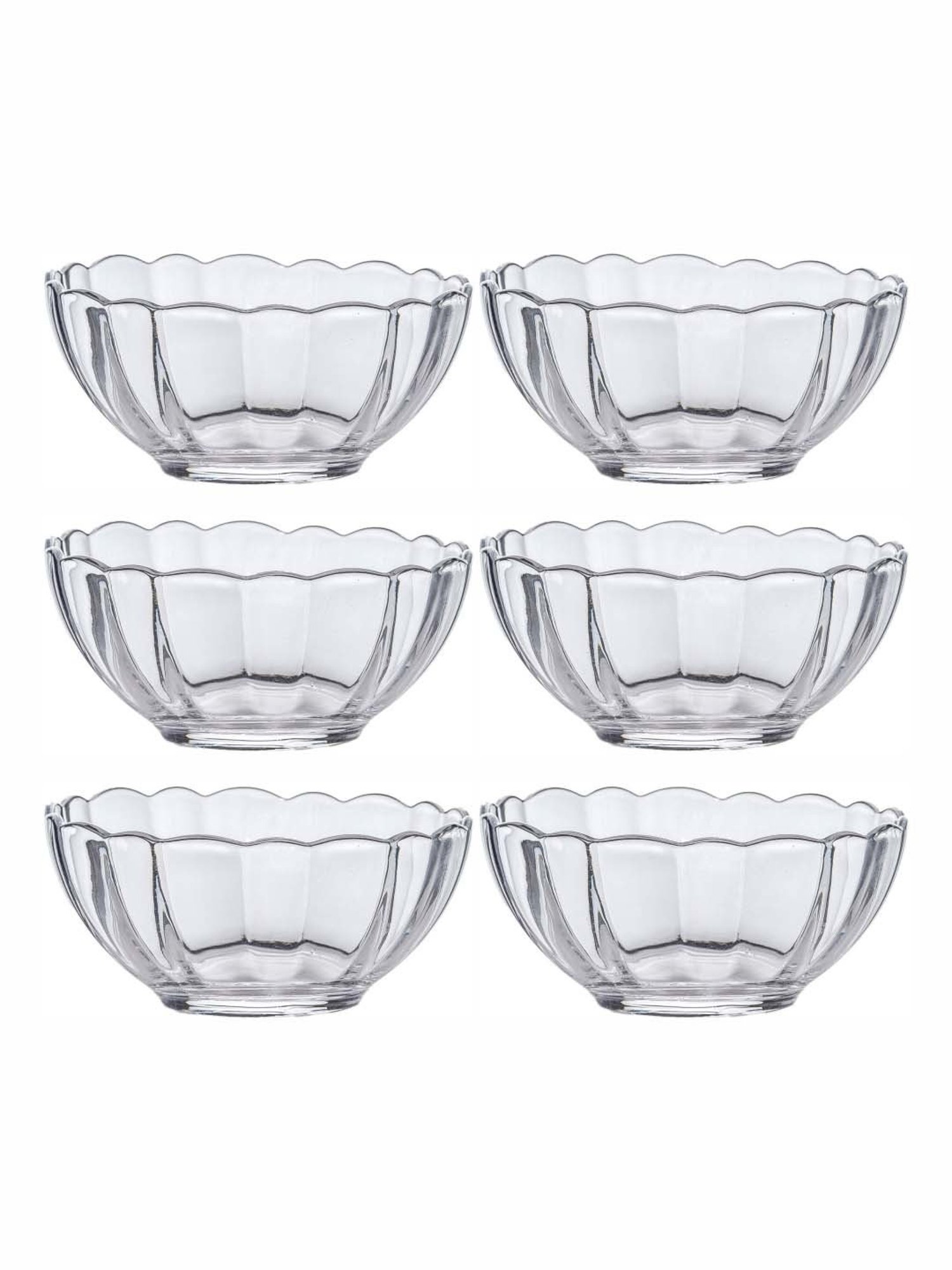 Luminarc Transparent Glass Veg Bowl (0.16 L) - Set of 6