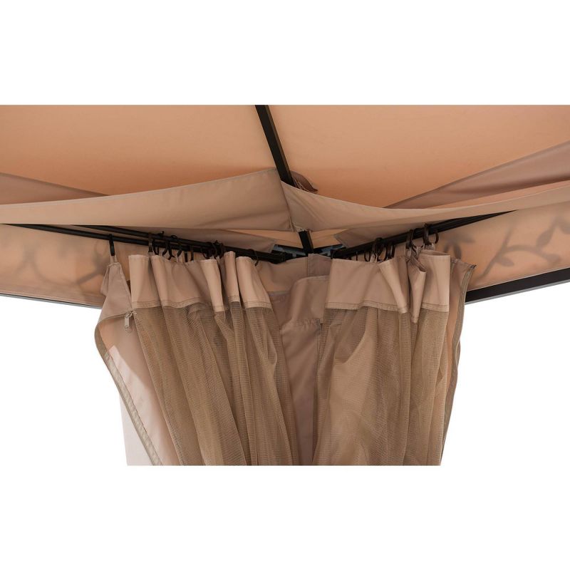 Pentagon 10' X 12' Steel & Aluminium Frame 2-Tier Outdoor Vented Gazebo - Sunjoy