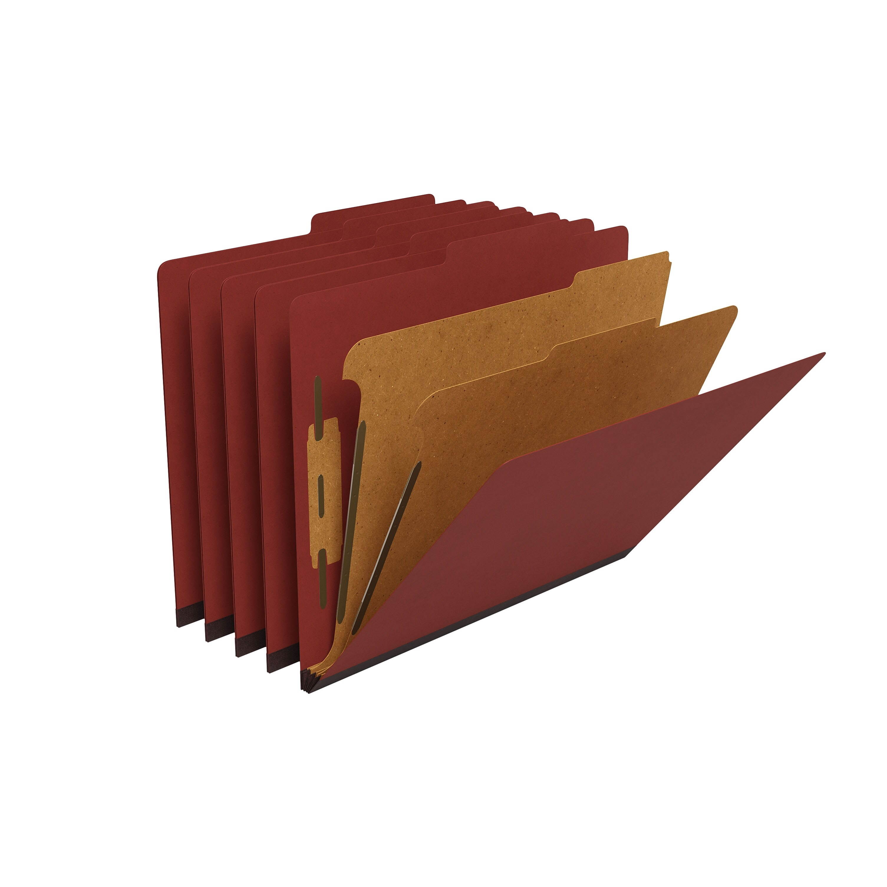 MyOfficeInnovations Psbd Classification Folders 2/5-Cut Top Tab Ltr 2 Div Brick