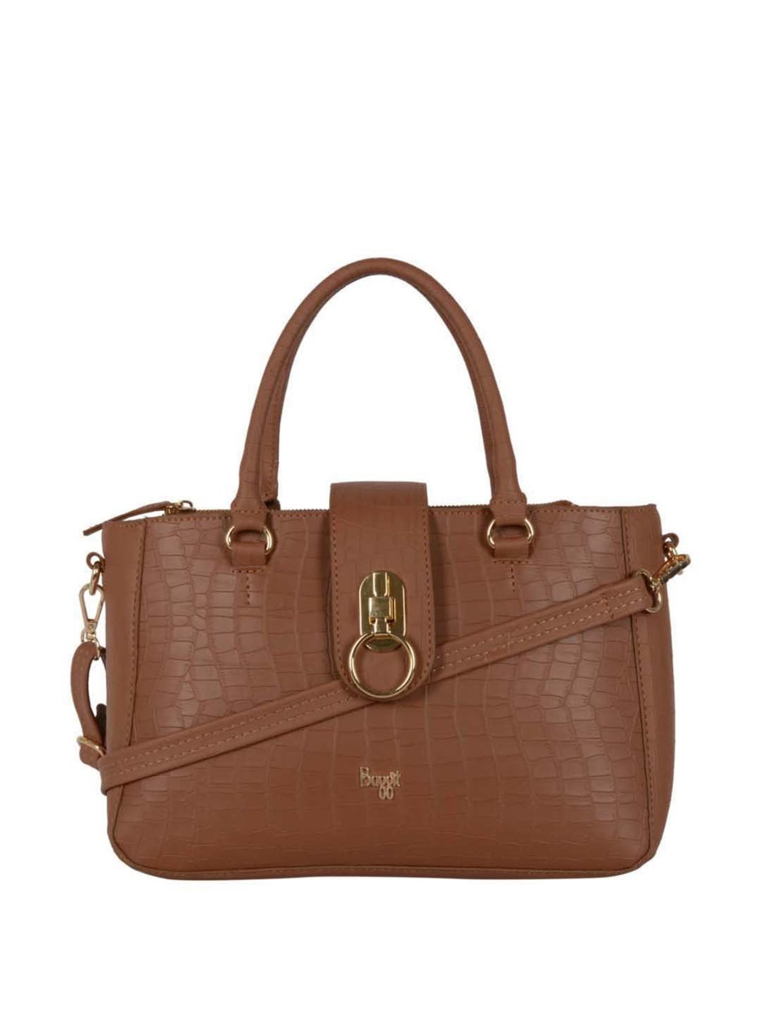 Baggit Tan Textured Medium Handbag