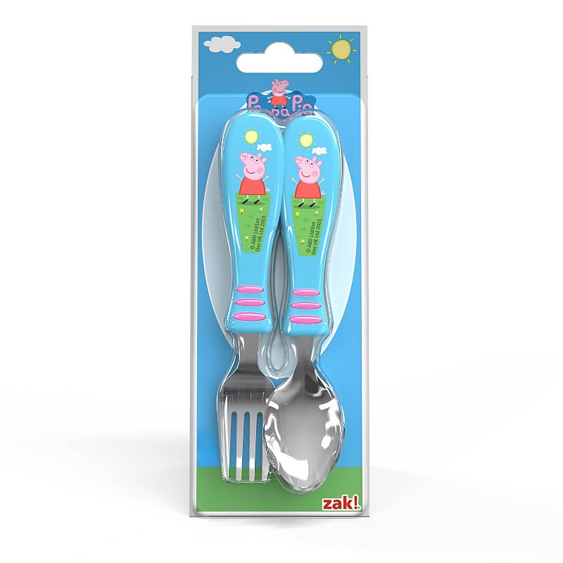 Peppa Pig Kids 2pc Silverware Set Blue/Pink - Zak Designs
