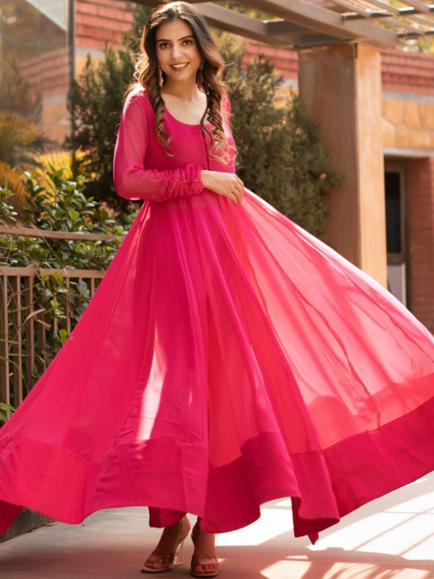 Calmna Viva Magenta Cape with Pant Co-ord Set