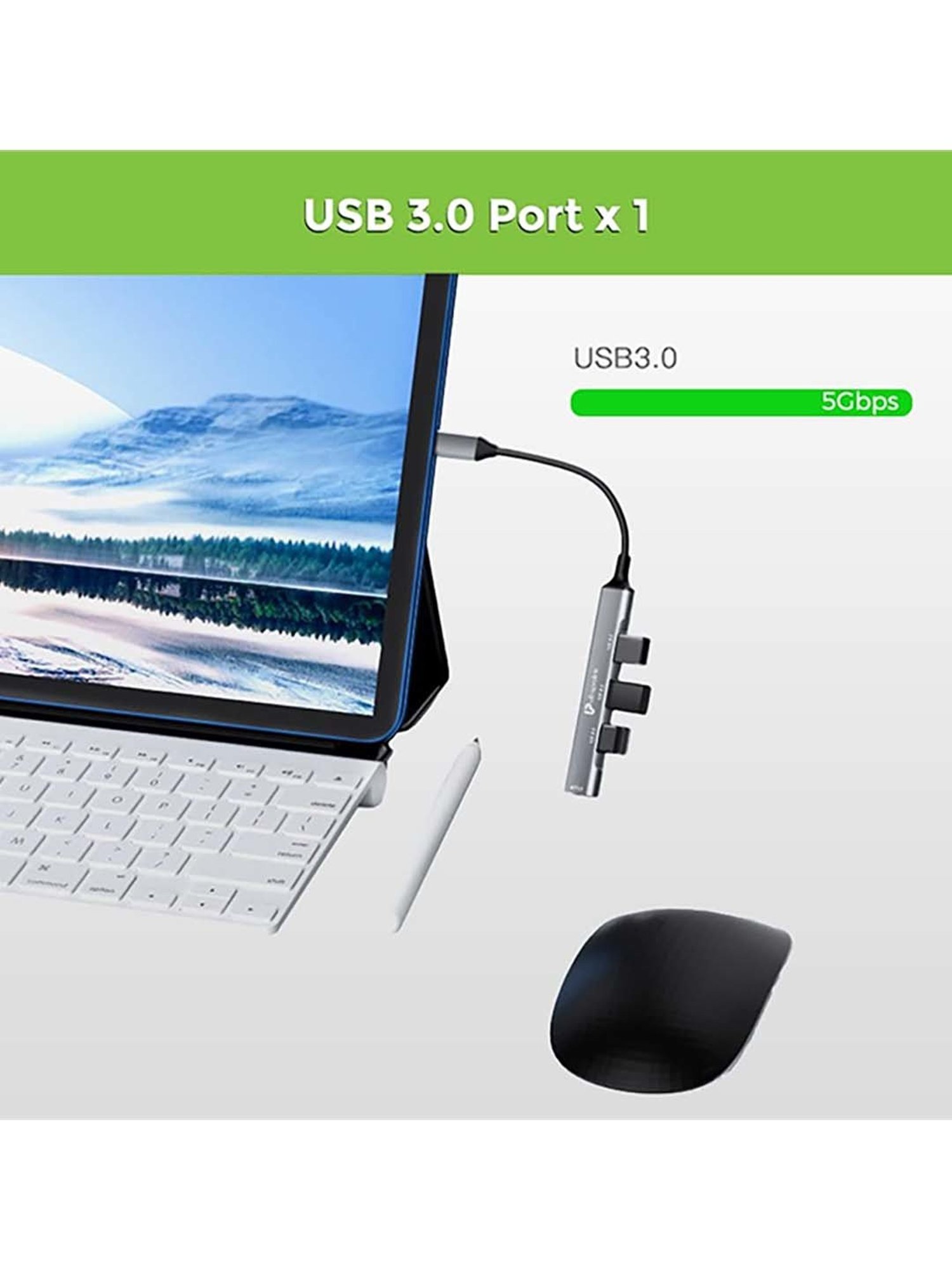 UltraProlink UL1087 Slimport 4C USB 3 ports Hub (Silver)